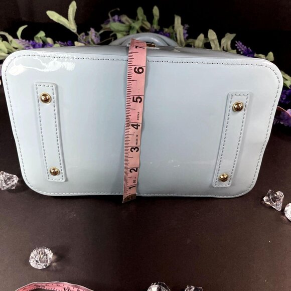 Dooney Bourke Charlie Satchel Purse Blue Shoulder Bag Crossbody Handbag Leather - Picture 6 of 12